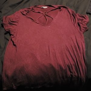 Maroon cutout top